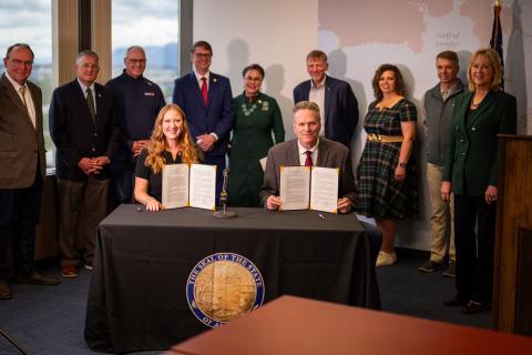 Director Domenech and Governor Dunleavy at the Alaska MOU Signing
